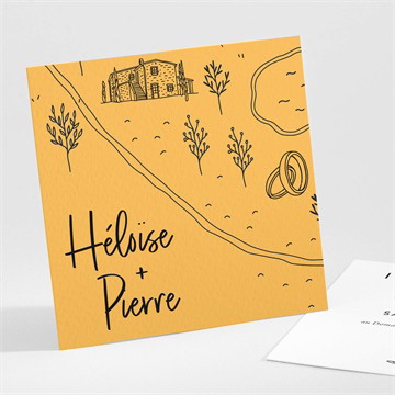 Carton d'invitation mariage bohême chic