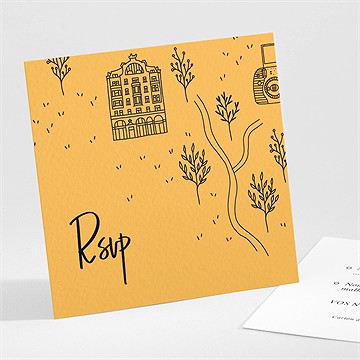 Carton réponse mariage bohême chic