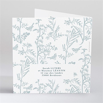 Faire-part mariage jouy exclusif - Dos du faire-part