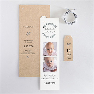 Faire-part de baptême petit programme - Vue d'ensemble