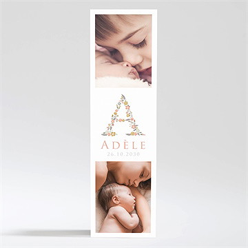 Faire-part naissance belle initiale - Mise en situation