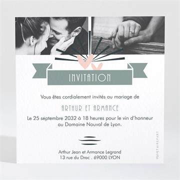 Carton d'invitation mariage petit pele mele