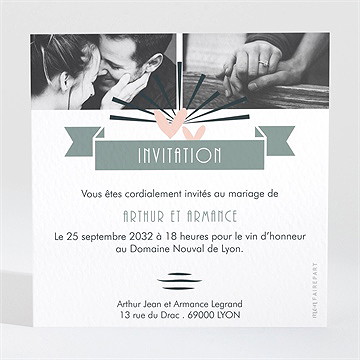 Carton d'invitation mariage petit pele mele