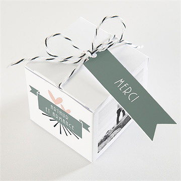 Boîte de dragées mariage petit pele mele - Dessus de la boîte