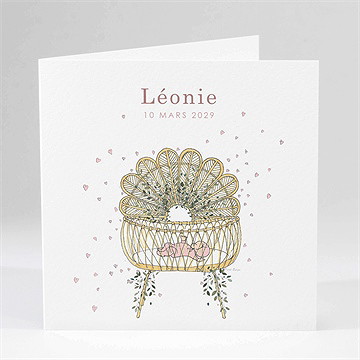 Faire-part naissance tendre berceau