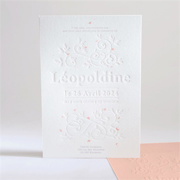 Faire-part naissance empreintes et reliefs