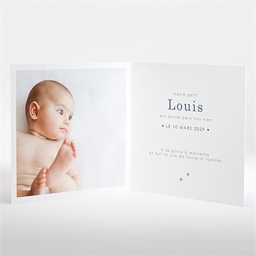 Faire-part naissance coeurs et poésie - Intérieur du faire-part