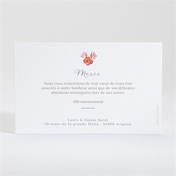 Remerciement mariage couronnés - Dos de la carte