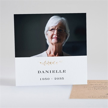 Faire-part décès en sa mémoire