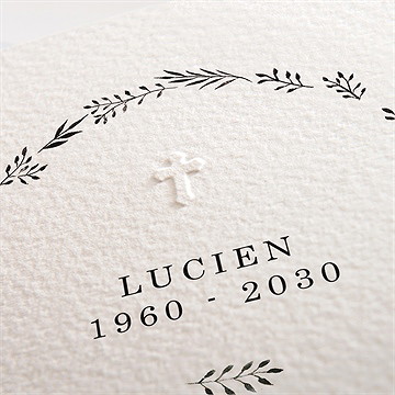 Faire-part décès sobre - Détail du faire-part