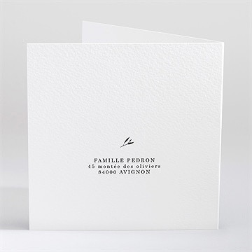 Faire-part décès sobre - Dos du faire-part