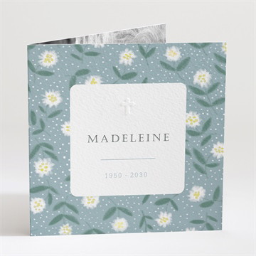 Faire-part décès esquisse fleurie