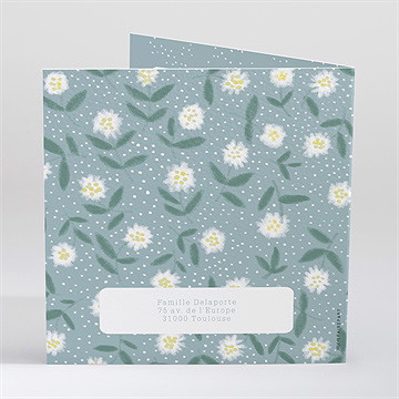 Faire-part décès esquisse fleurie - Dos du faire-part