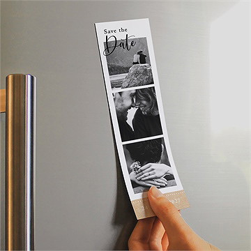 Save the Date mariage avec programme magnet - Mise en situation