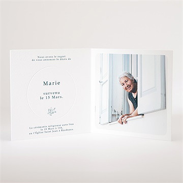 Faire-part décès recueil - Intérieur du faire-part