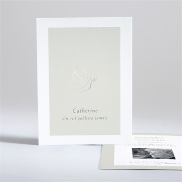 Faire-part décès colombe de l'espérance dorure