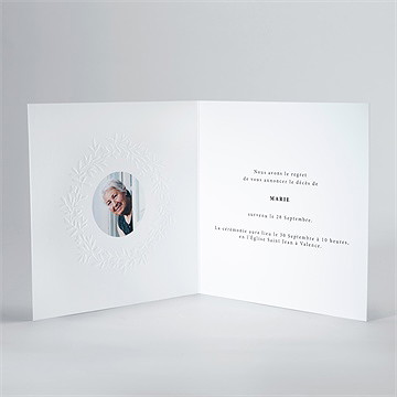 Faire-part décès couronné - Intérieur du faire-part