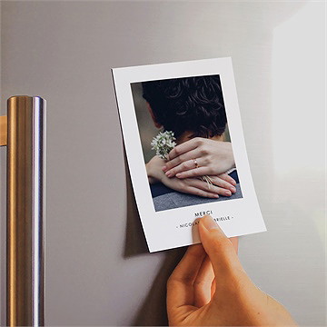 Remerciement mariage the date magnet - Mise en situation