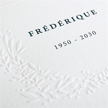 Faire-part décès sa signature - Détail du faire-part