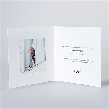 Faire-part décès sa signature - Intérieur du faire-part