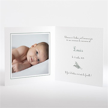 Faire-part naissance tendrement lui - Intérieur du faire-part