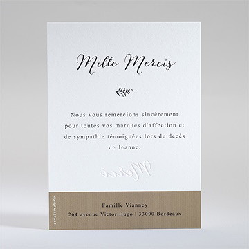 Remerciement décès faire part décès photos - Dos de la carte