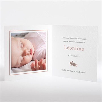 Faire-part naissance tendre écrin - Intérieur du faire-part