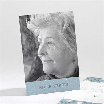 Remerciement décès esquisse fleurie