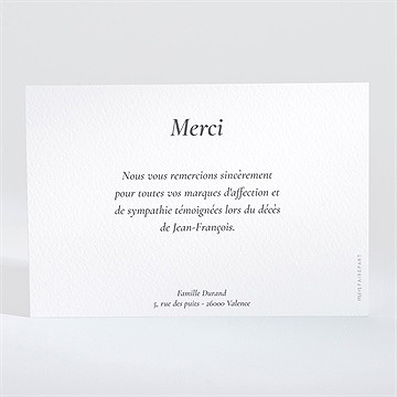 Remerciement décès oraison - Dos du carton