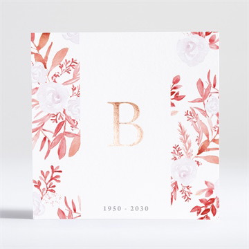 Faire-part décès gravure et initiale