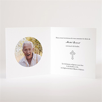 Faire-part décès citation eternelle - Intérieur du faire-part