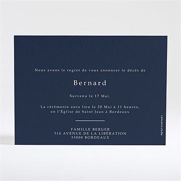 Faire-part décès son beau sourire - Dos du faire-part