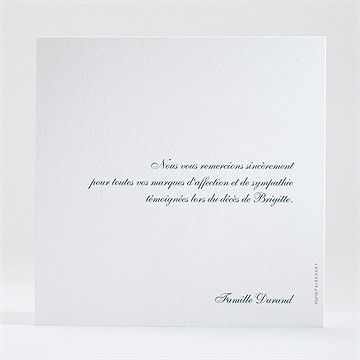 Remerciement décès son monogramme - Dos du carton