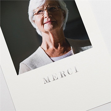 Remerciement décès douceur et harmonie - Détail du carte