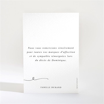 Remerciement décès tant de souvenirs - Dos de la carte