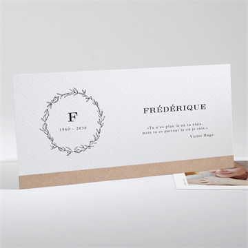 Faire-part décès sa présence portrait