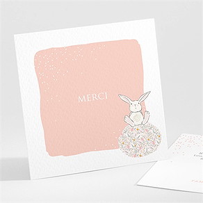 Remerciement baptême petit lapin baptême