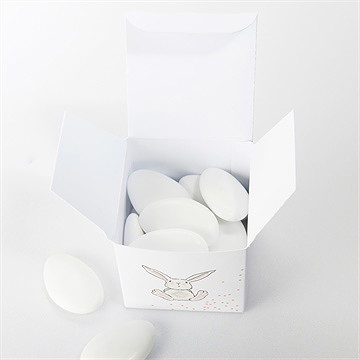 Boîte de dragées baptême petit lapin baptême - Intérieur de la boîte