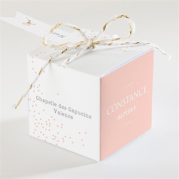 Boîte de dragées baptême petit lapin baptême - Dos de la boîte