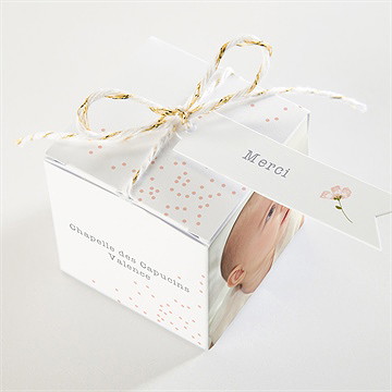 Boîte de dragées baptême petit lapin baptême - Dessus de la boîte