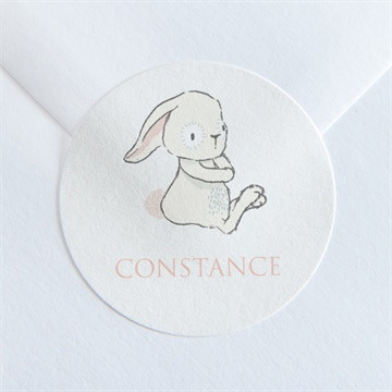 Sticker baptême petit lapin baptême magnet