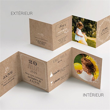 Faire-part de baptême belle histoire sacrée - Vue d'ensemble