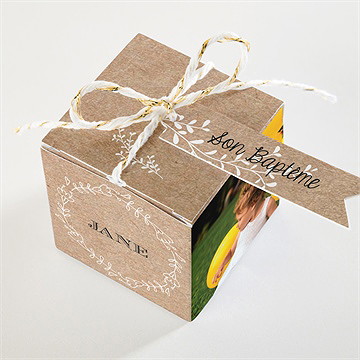 Boîte de dragées baptême belle histoire sacrée - Dessus de la boîte