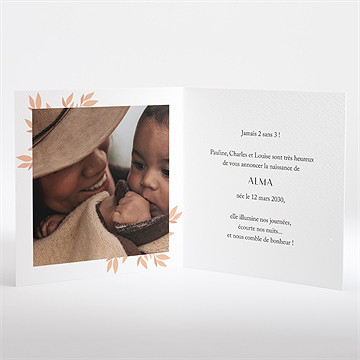 Faire-part naissance elégant eclat - Intérieur du faire-part