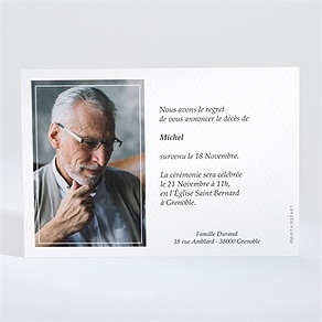 Faire-part décès son beau portrait