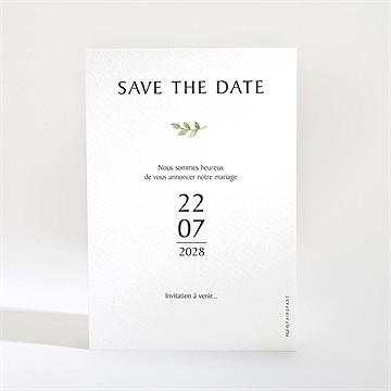 Save the Date mariage nature chic - Dos de la carte