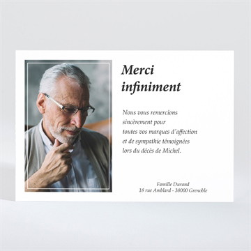Remerciement décès son beau portrait magnet