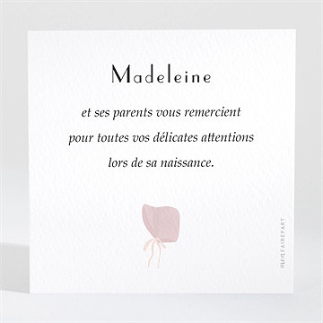 Remerciement naissance son petit look - Dos de la carte
