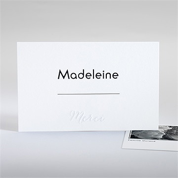 Remerciement décès son initiale argentée