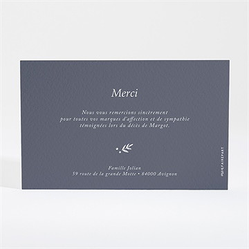 Remerciement décès belle nostalgie - Dos de la carte